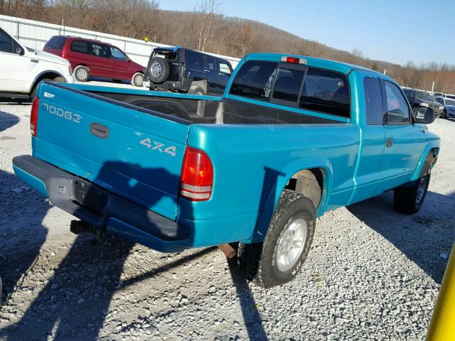 1B7GG23Y2VS282192 - 1997 DODGE DAKOTA TURQUOISE photo 4