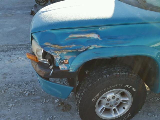 1B7GG23Y2VS282192 - 1997 DODGE DAKOTA TURQUOISE photo 9