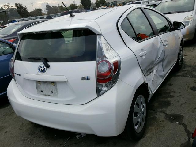 JTDKDTB35D1533693 - 2013 TOYOTA PRIUS C WHITE photo 4