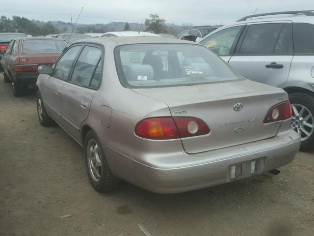 1NXBR12EX2Z627163 - 2002 TOYOTA COROLLA CE BEIGE photo 3