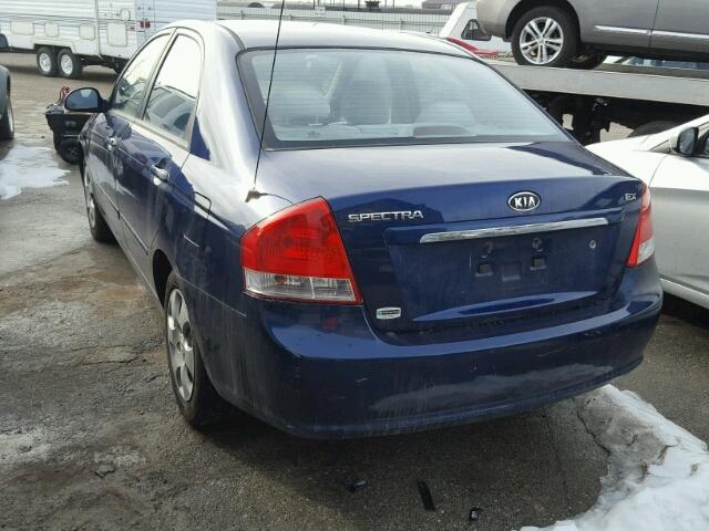 KNAFE122785556186 - 2008 KIA SPECTRA EX BLUE photo 3