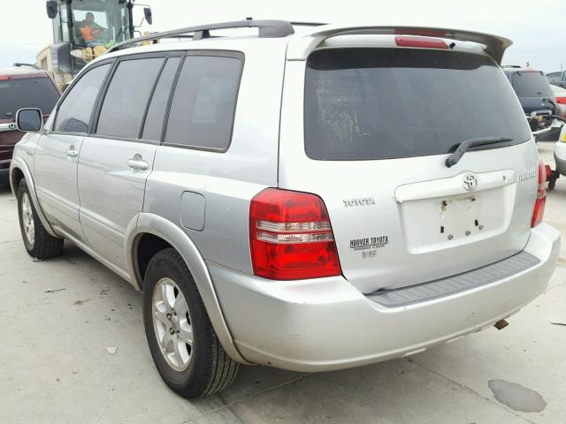 JTEGF21A810025130 - 2001 TOYOTA HIGHLANDER SILVER photo 3