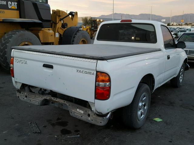 5TENL42N21Z800068 - 2001 TOYOTA TACOMA WHITE photo 4