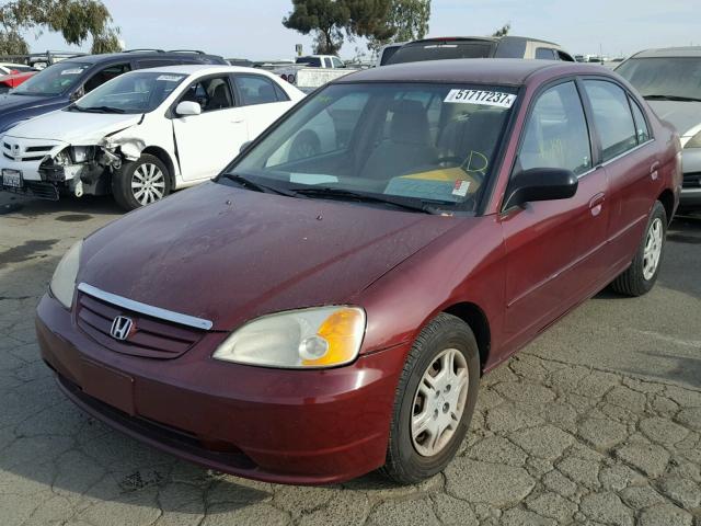 2HGES16532H573953 - 2002 HONDA CIVIC LX PURPLE photo 2