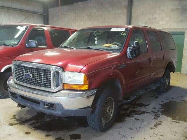 1FMNU41S9YEA37754 - 2000 FORD EXCURSION RED photo 2