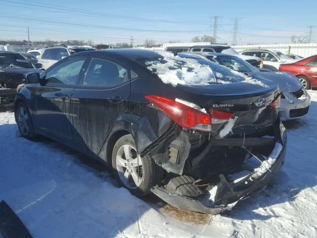 KMHDH4AE2DU913509 - 2013 HYUNDAI ELANTRA GL BLACK photo 3