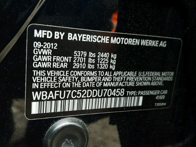 WBAFU7C52DDU70458 - 2013 BMW 535 XI Azul foto 10