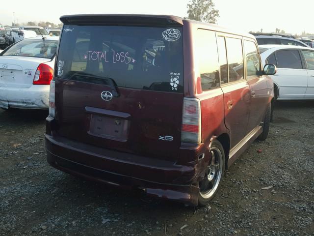 JTLKT334940166267 - 2004 TOYOTA SCION XB BURGUNDY photo 4