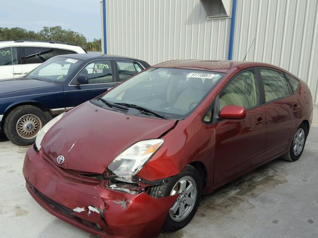 JTDKB20U353088632 - 2005 TOYOTA PRIUS RED photo 2