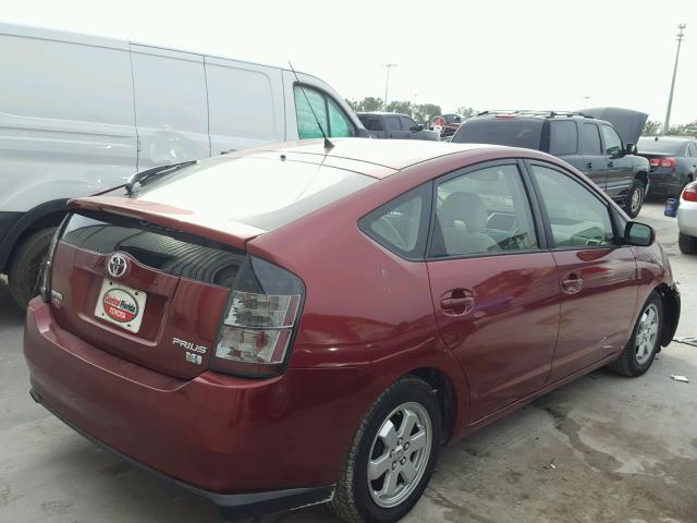 JTDKB20U353088632 - 2005 TOYOTA PRIUS RED photo 4