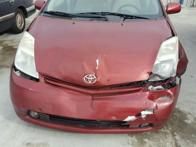 JTDKB20U353088632 - 2005 TOYOTA PRIUS RED photo 9