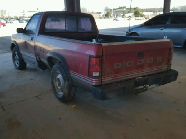 1B7FL66X4KS037830 - 1989 DODGE DAKOTA SPO RED photo 3