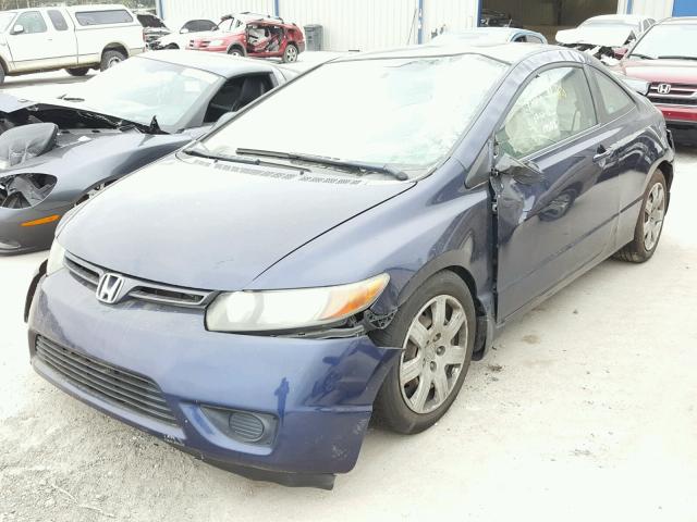 2HGFG12658H566631 - 2008 HONDA CIVIC LX BLUE photo 2