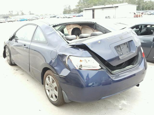 2HGFG12658H566631 - 2008 HONDA CIVIC LX BLUE photo 3