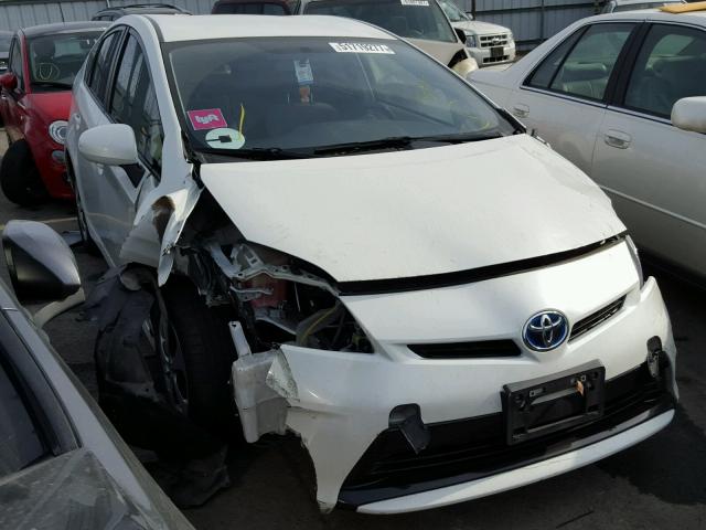 JTDKN3DU2E1790850 - 2014 TOYOTA PRIUS WHITE photo 1