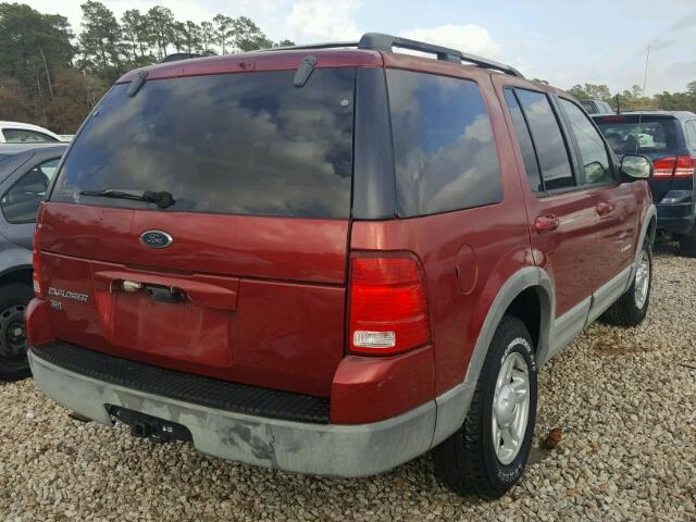 1FMZU63E62ZA96796 - 2002 FORD EXPLORER X RED photo 4