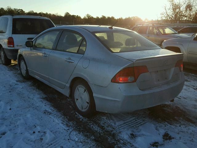 JHMFA36268S025825 - 2008 HONDA CIVIC HYBR SILVER photo 3