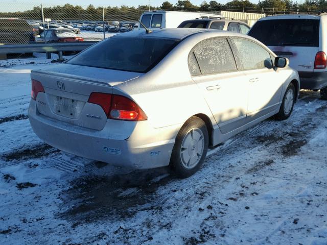 JHMFA36268S025825 - 2008 HONDA CIVIC HYBR SILVER photo 4