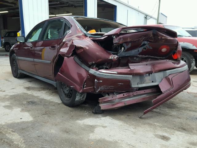 2G1WF55E129208626 - 2002 CHEVROLET IMPALA BURGUNDY photo 3