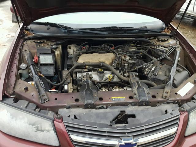 2G1WF55E129208626 - 2002 CHEVROLET IMPALA BURGUNDY photo 7