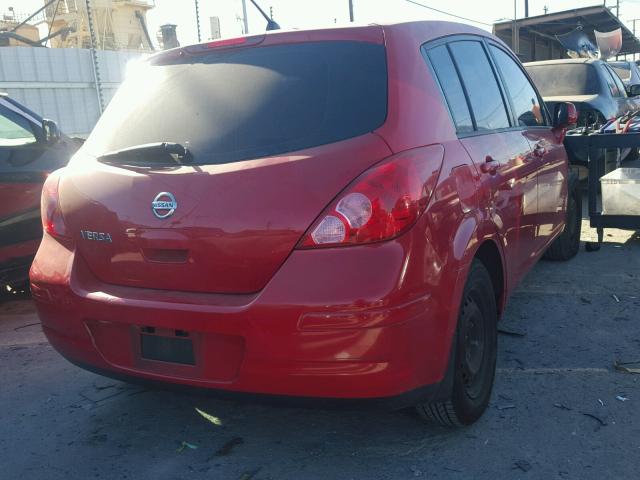 3N1BC13E88L379005 - 2008 NISSAN VERSA S RED photo 4