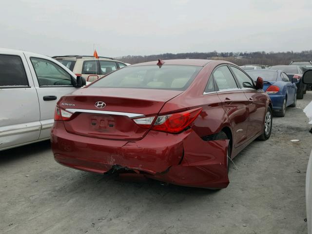 5NPEB4ACXCH490650 - 2012 HYUNDAI SONATA GLS BURGUNDY photo 4