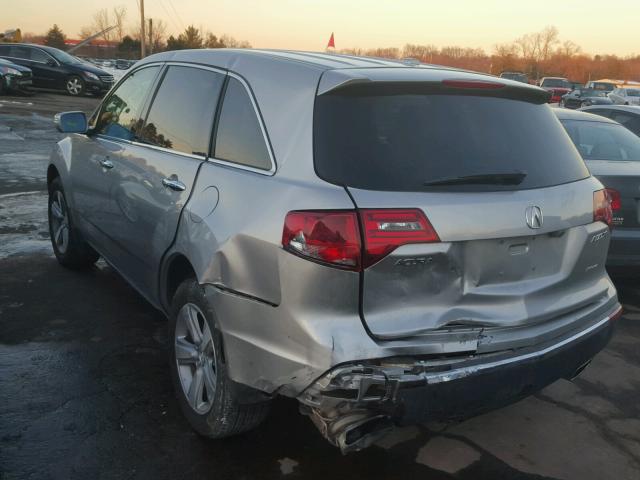 2HNYD2H64BH518245 - 2011 ACURA MDX TECHNO SILVER photo 3