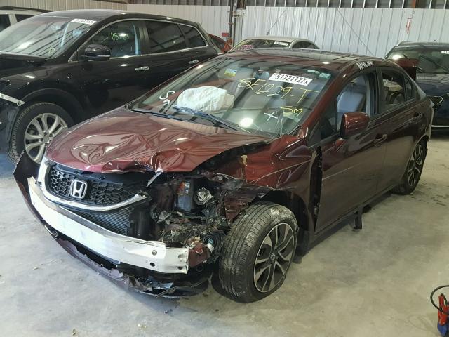 19XFB2F87FE039424 - 2015 HONDA CIVIC EX ბურგუნდია ფოტო 2