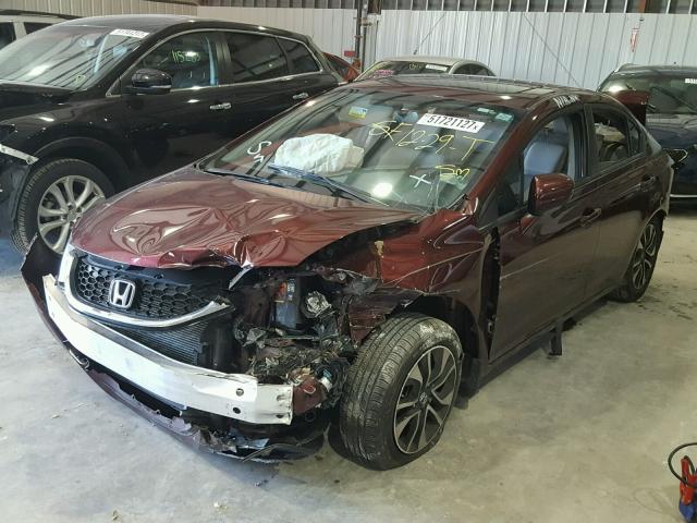 19XFB2F87FE039424 - 2015 HONDA CIVIC EX BURGUNDY photo 2