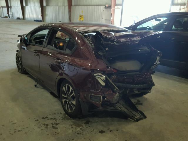 19XFB2F87FE039424 - 2015 HONDA CIVIC EX ბურგუნდია ფოტო 3