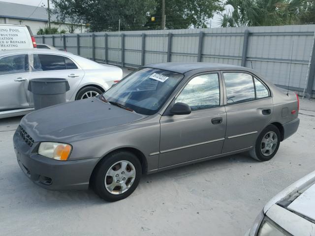 KMHCG45C51U256966 - 2001 HYUNDAI ACCENT GL GRAY photo 9