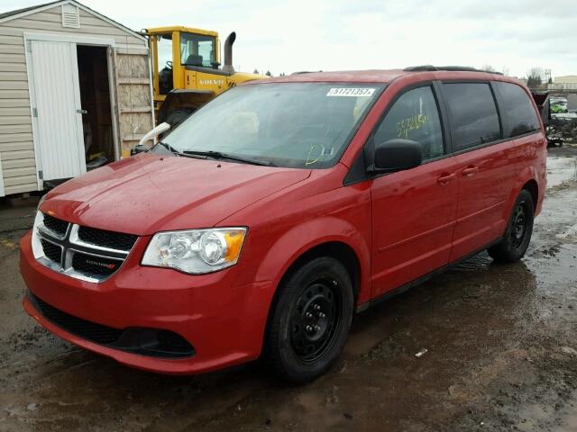 2C4RDGBG1GR262091 - 2016 DODGE GRAND CARA RED photo 2