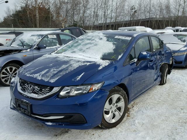 2HGFB2F54DH589978 - 2013 HONDA CIVIC LX BLUE photo 2