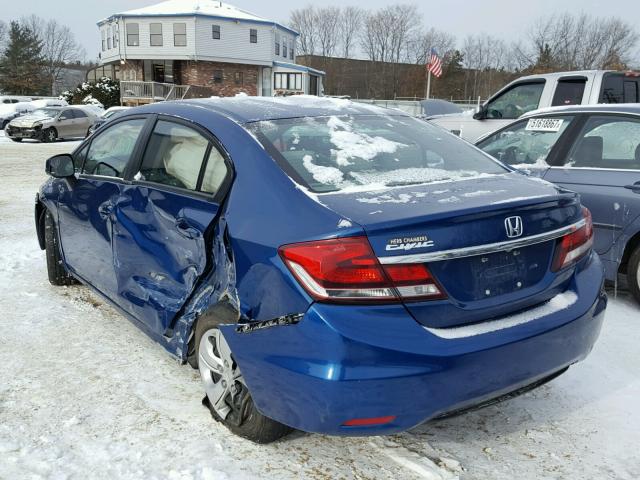 2HGFB2F54DH589978 - 2013 HONDA CIVIC LX BLUE photo 3