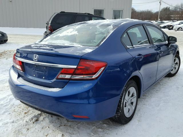 2HGFB2F54DH589978 - 2013 HONDA CIVIC LX BLUE photo 4