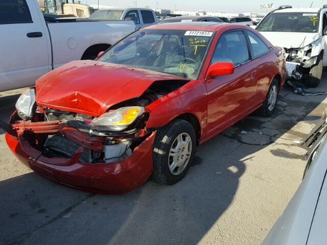 1HGEM22962L002551 - 2002 HONDA CIVIC EX 红色 照片 2
