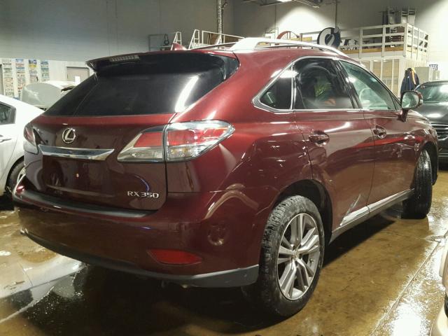 2T2BK1BA4FC328479 - 2015 LEXUS RX 350 MAROON photo 4