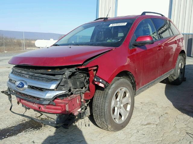 2FMDK3JC6CBA22301 - 2012 FORD EDGE SEL RED photo 2