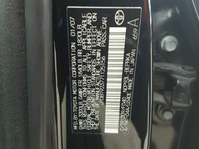 JTDBT923771125156 - 2007 TOYOTA YARIS BLACK photo 10