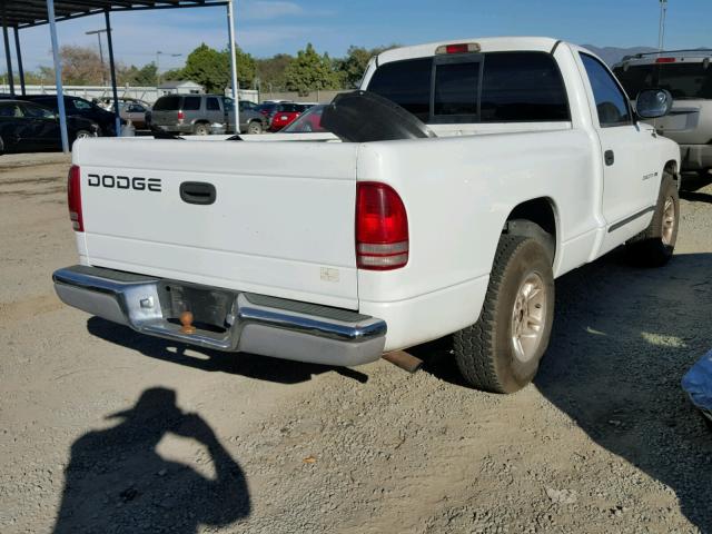 1B7FL26X3XS124991 - 1999 DODGE DAKOTA WHITE photo 4