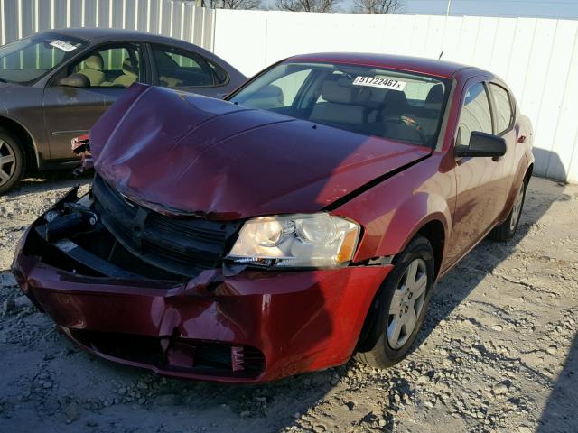 1B3CC4FBXAN138879 - 2010 DODGE AVENGER SX RED photo 2