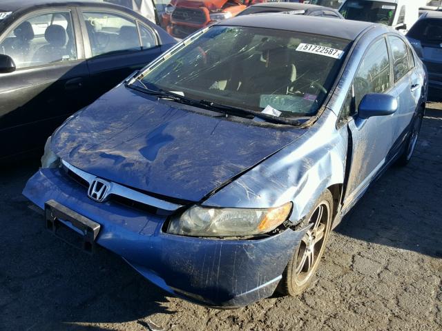 JHMFA16548S000212 - 2008 HONDA CIVIC LX BLUE photo 2