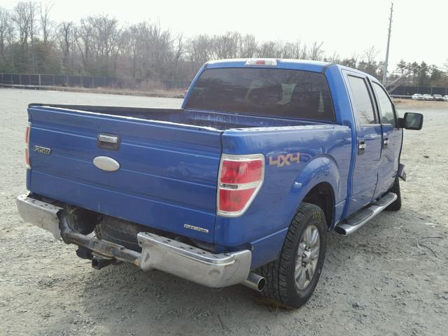 1FTFW1EF2BFD03941 - 2011 FORD F150 SUPER BLUE photo 4