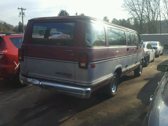 2B5WB35Z8MK462350 - 1991 DODGE RAM WAGON BURGUNDY photo 4