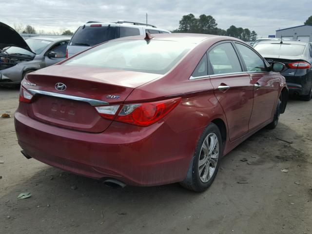 5NPEC4AB9BH209988 - 2011 HYUNDAI SONATA SE RED photo 4