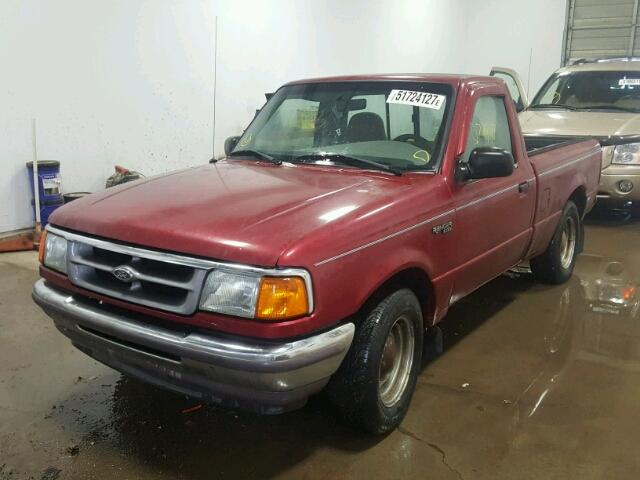1FTCR10A8VTA66402 - 1997 FORD RANGER MAROON photo 2
