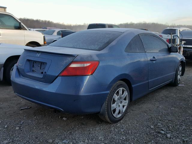 2HGFG12636H582498 - 2006 HONDA CIVIC LX BLUE photo 4