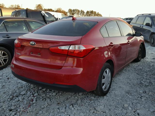 KNAFK4A62G5564340 - 2016 KIA FORTE LX RED photo 4