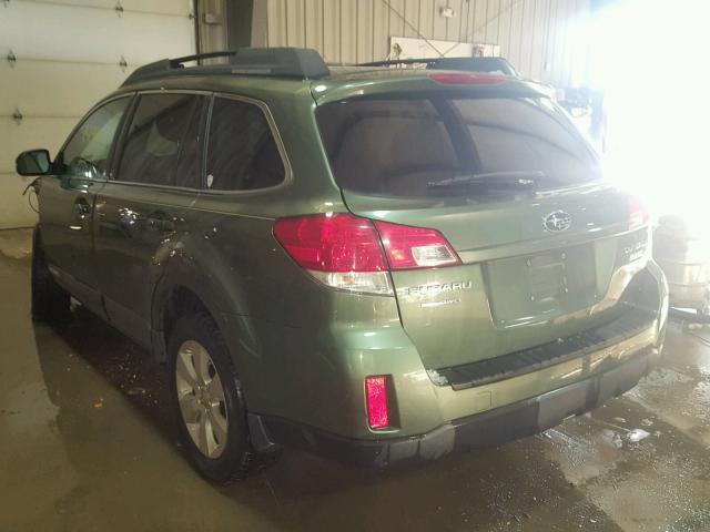 4S4BRBCC0A3369436 - 2010 SUBARU OUTBACK 2. GREEN photo 3