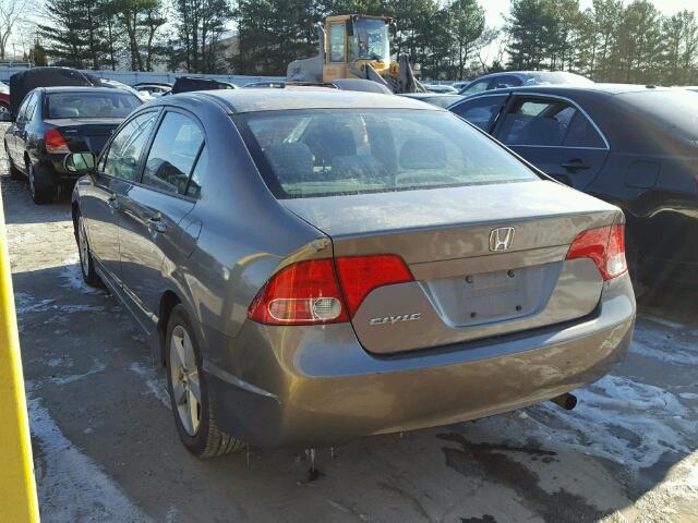 2HGFA16818H509212 - 2008 HONDA CIVIC EX GRAY photo 3